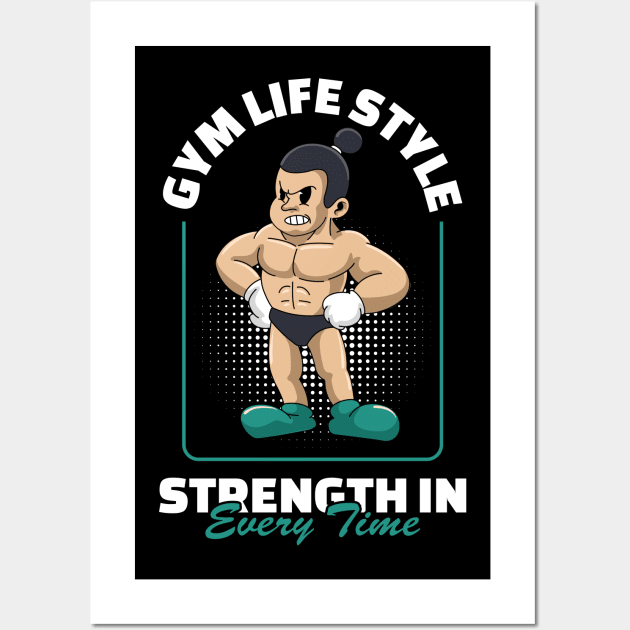 Gym Life Style Mascot Wall Art by milatees